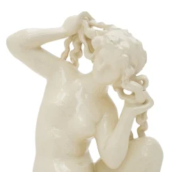 Icaro Rodi, Venus von Rhodos Skulptur, Weiße Emaille Keramik, 1930er
