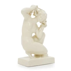 Icaro Rodi, Venus von Rhodos Skulptur, Weiße Emaille Keramik, 1930er