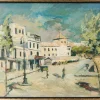 Impressionistischer Künstler, Stadtszene, Mitte des 20. Jahrhunderts, Öl auf Leinwand