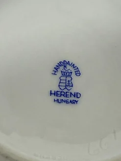 Indisches Porzellan Teeservice mit grünem Muster für 12 von Herend, Ungarn, 1930er, 27er Set
