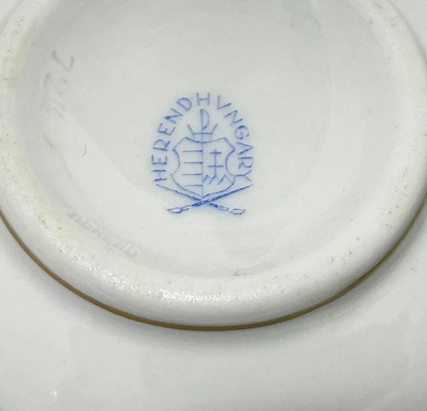 Indisches Porzellan Teeservice mit grünem Muster für 12 von Herend, Ungarn, 1930er, 27er Set