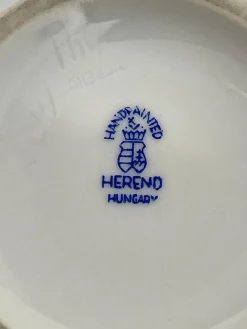 Indisches Porzellan Teeservice mit grünem Muster für 12 von Herend, Ungarn, 1930er, 27er Set