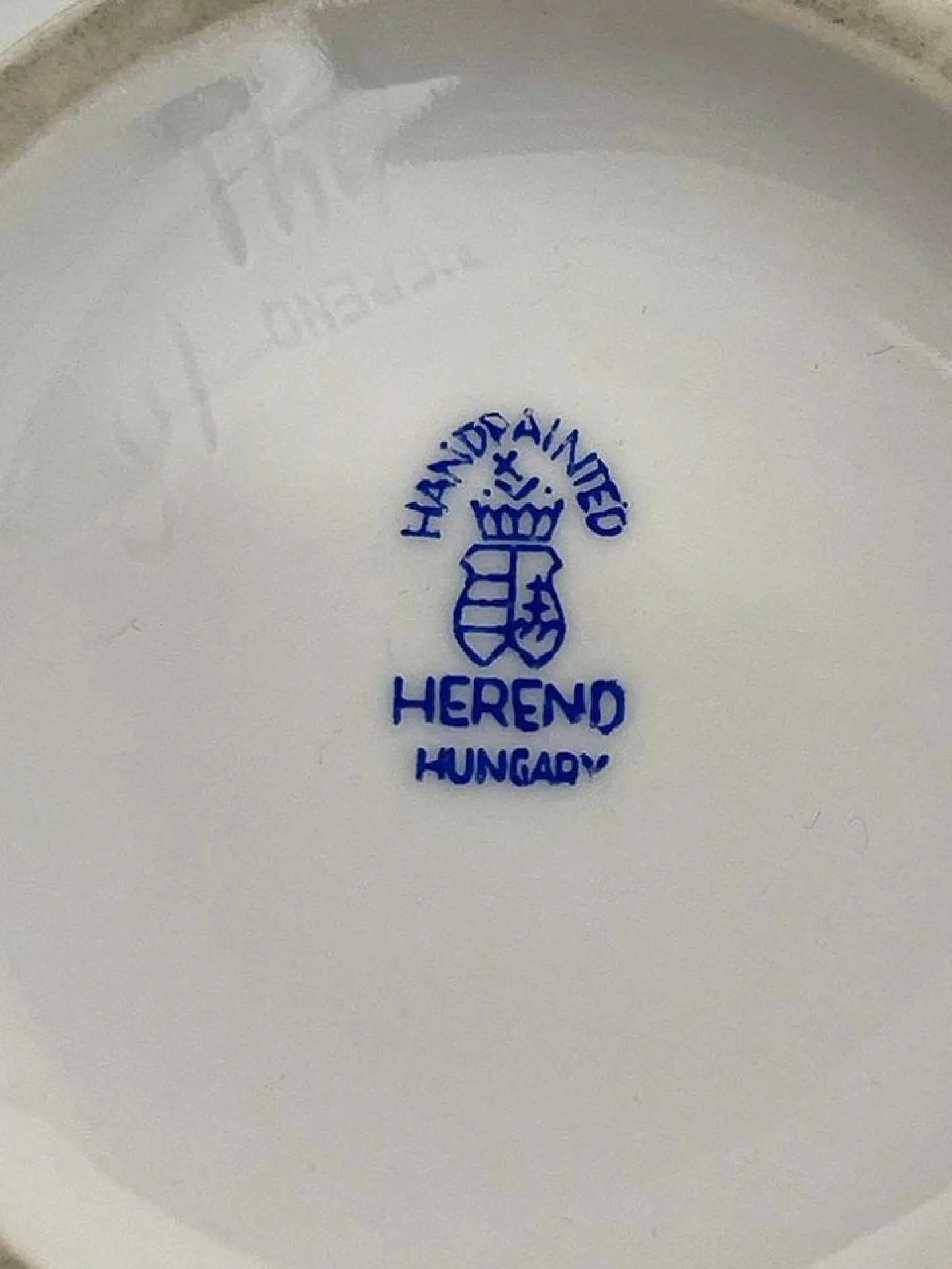 Indisches Porzellan Teeservice mit grünem Muster für 12 von Herend, Ungarn, 1930er, 27er Set