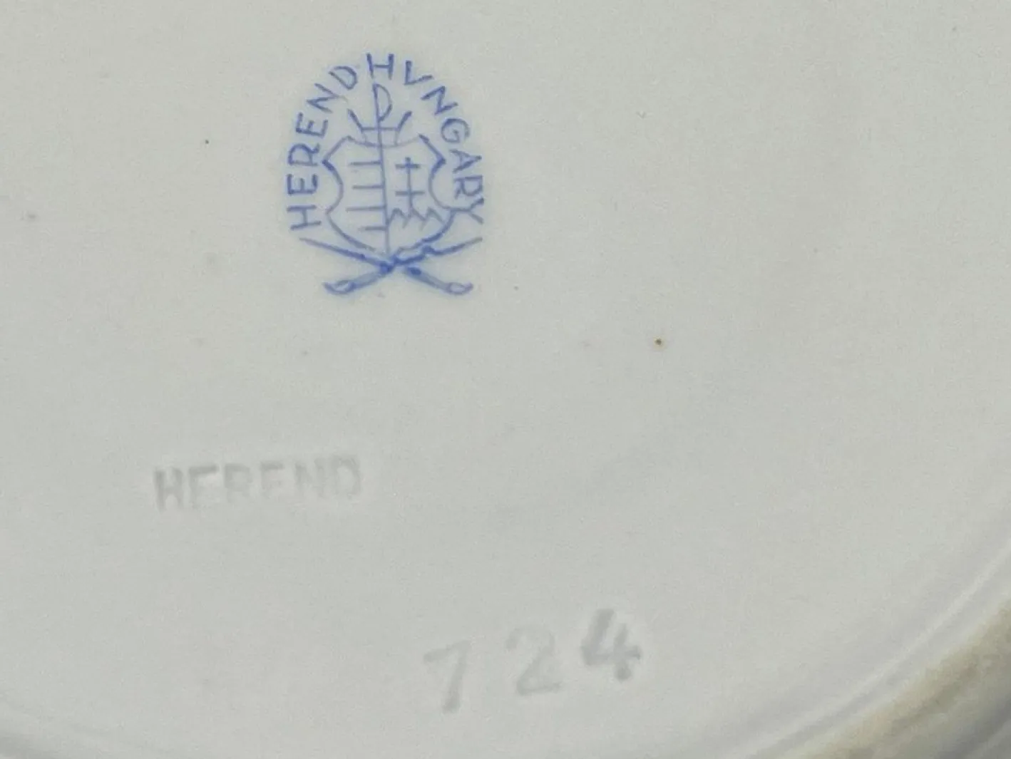 Indisches Porzellan Teeservice mit grünem Muster für 12 von Herend, Ungarn, 1930er, 27er Set