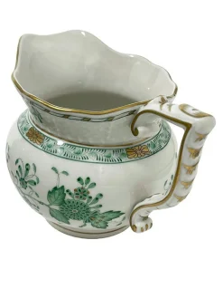 Indisches Porzellan Teeservice mit grünem Muster für 12 von Herend, Ungarn, 1930er, 27er Set