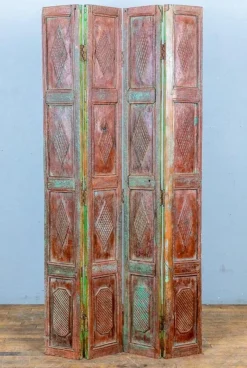 Indische Teakholz Tür, 19. Jh.