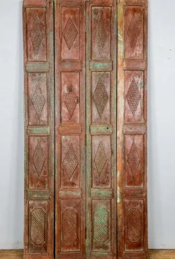 Indische Teakholz Tür, 19. Jh.