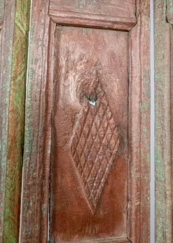 Indische Teakholz Tür, 19. Jh.