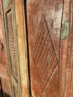 Indische Teakholz Tür, 19. Jh.