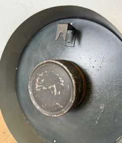 Industrielle graue Fabrik Wanduhr von IBM, 1950er