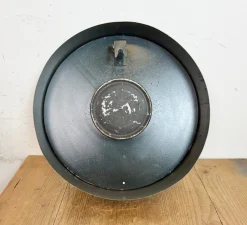 Industrielle graue Fabrik Wanduhr von IBM, 1950er