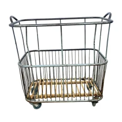 Industrieller französischer Vintage Servierwagen aus Metall, 1950er