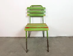 Industrieller grüner Vintage Stuhl, 1960er