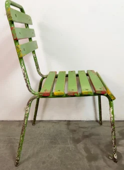 Industrieller grüner Vintage Stuhl, 1960er