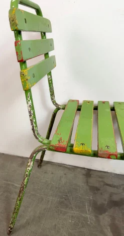 Industrieller grüner Vintage Stuhl, 1960er