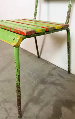 Industrieller grüner Vintage Stuhl, 1960er