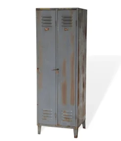 Industrieller Vintage Kleiderschrank aus Eisen