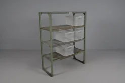 Industrielles Art Deco Metallregal, 1950er