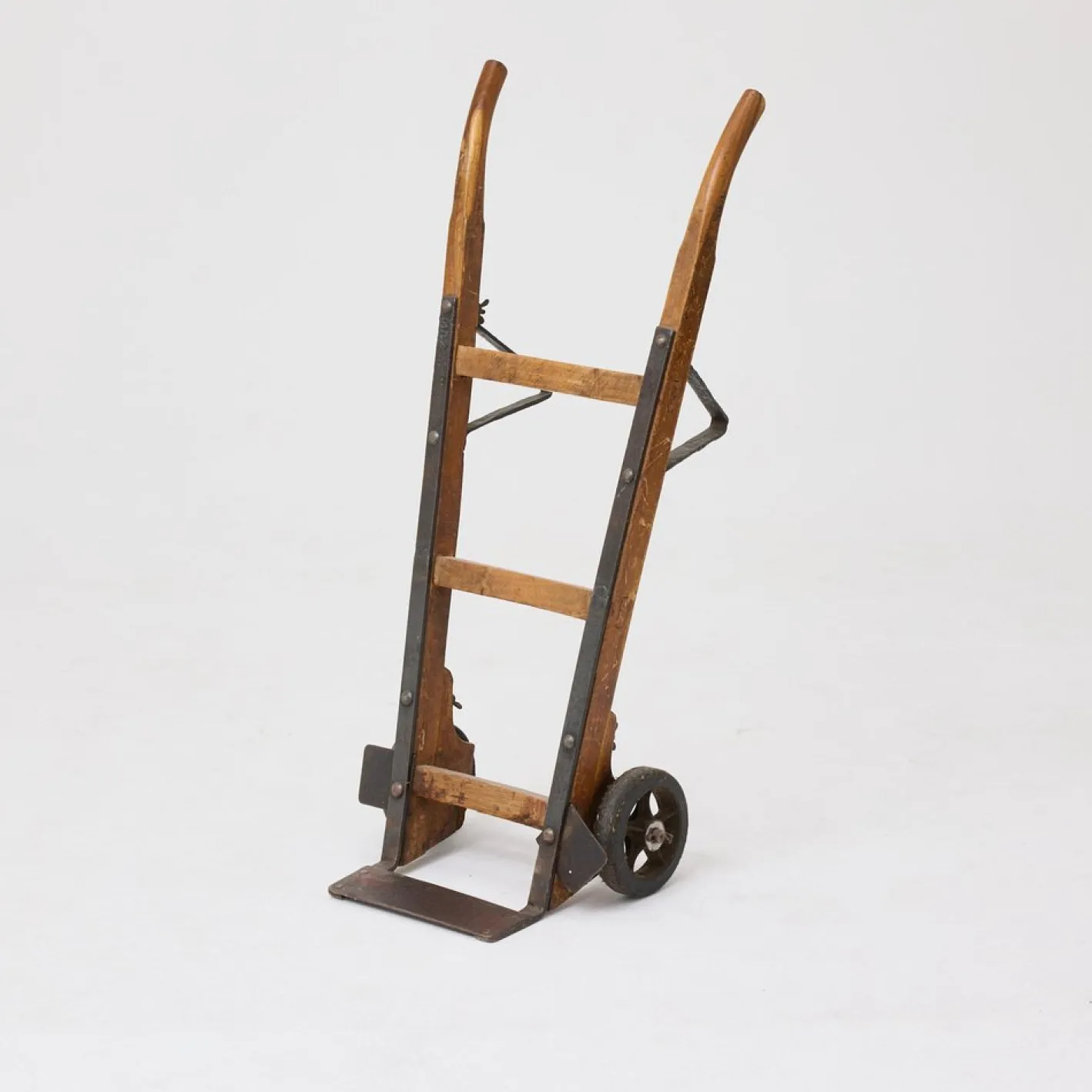Industrielle Vintage Sackkarre aus Holz & Eisen, 1930er