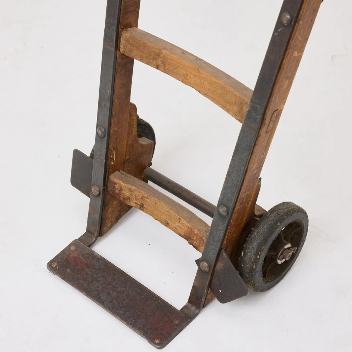 Industrielle Vintage Sackkarre aus Holz & Eisen, 1930er
