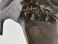 Isidore De Rudder, Jugendstil Kleopatra Büste mit Schlange, 1900, Bronze & Marmor
