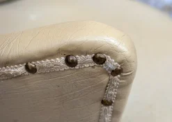 Italienische Armlehnstühle aus Messing & Vinyl, 1950er