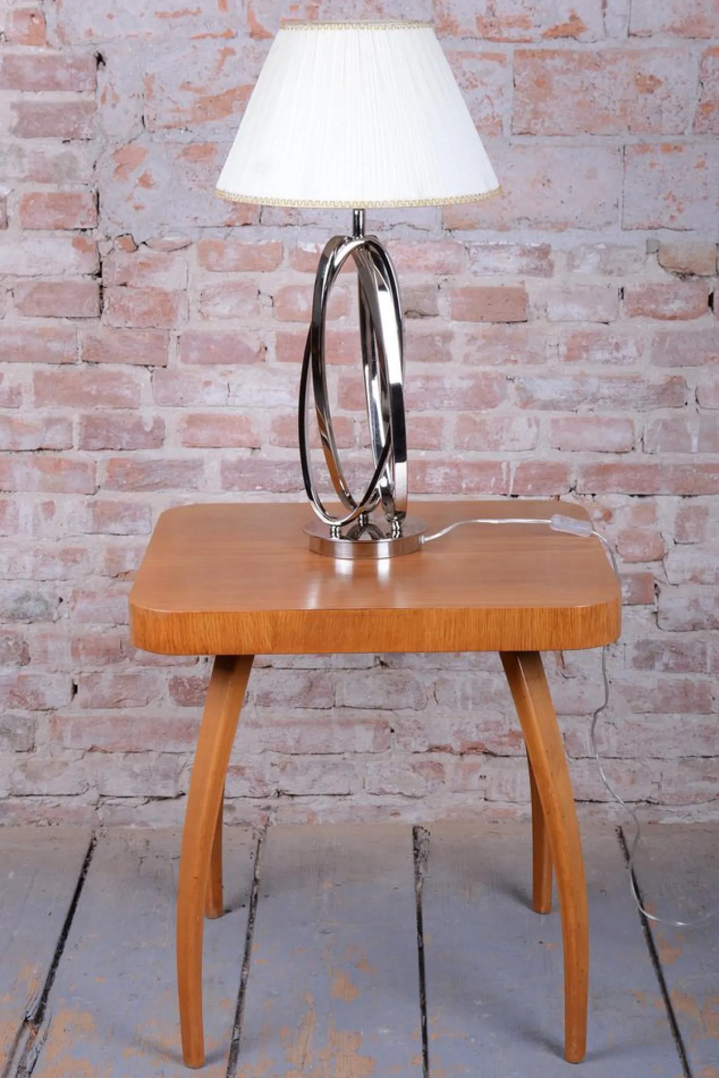 Italienische Art Deco Tischlampe aus verchromtem Metall von Mauro Ferretti, 1920er
