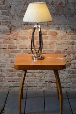 Italienische Art Deco Tischlampe aus verchromtem Metall von Mauro Ferretti, 1920er