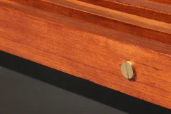 Italienische Bank aus Teak & Metall, 1970er