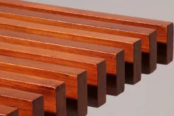 Italienische Bank aus Teak & Metall, 1970er