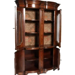 Italienische Barocke Renaissance Vitrine aus Nuss- & Wurzelholz, 1900er