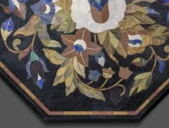 Italienische Florentiner Pietra Dura Marmor Tischplatte mit Steinintarsie