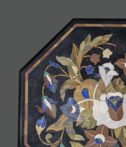 Italienische Florentiner Pietra Dura Marmor Tischplatte mit Steinintarsie
