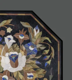 Italienische Florentiner Pietra Dura Marmor Tischplatte mit Steinintarsie