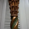 Italienische Florentiner Stehlampe aus handgeschnitztem Gold Vergoldetem & Grünem Torchère, 1950er