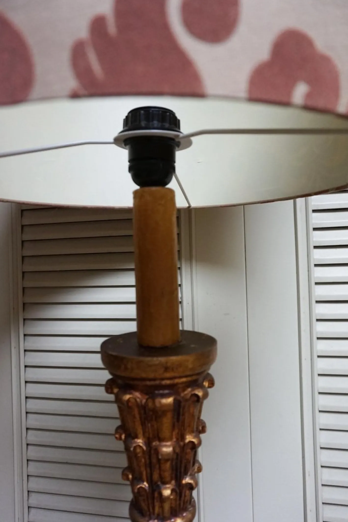 Italienische Florentiner Stehlampe aus handgeschnitztem Gold Vergoldetem & Grünem Torchère, 1950er