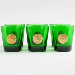 Italienische grüne Mid-Century Gläser von Byrrh, 6er Set