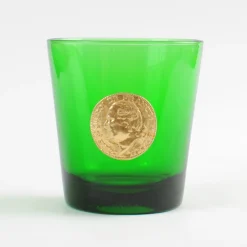 Italienische grüne Mid-Century Gläser von Byrrh, 6er Set
