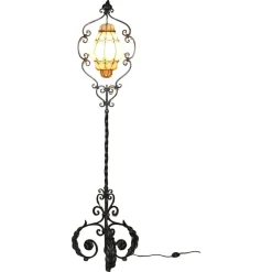 Italienische Hängelampe aus Muranoglas & Eisen von Seguso, 1930er
