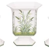 Italienische Kerzenhalter & Blumentopf aus Keramik von Bassano, 1970er, 3er Set