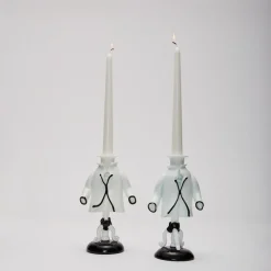 Italienische Kerzenhalter von Fulvio Bianconi für Venini, Murano, 1940, 2er Set