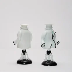 Italienische Kerzenhalter von Fulvio Bianconi für Venini, Murano, 1940, 2er Set
