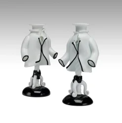 Italienische Kerzenhalter von Fulvio Bianconi für Venini, Murano, 1940, 2er Set