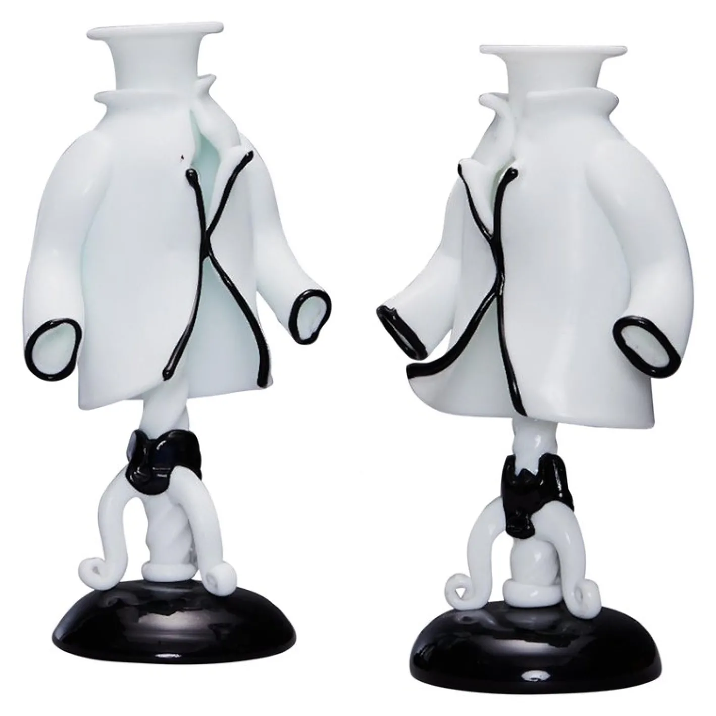 Italienische Kerzenhalter von Fulvio Bianconi für Venini, Murano, 1940, 2er Set
