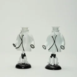 Italienische Kerzenhalter von Fulvio Bianconi für Venini, Murano, 1940, 2er Set