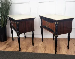 Italienische Mid-Century Art Deco Nachttische aus Marmor, 1950er, 2er Set