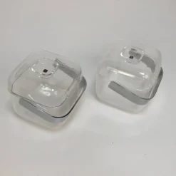 Italienische Mid-Century Eiskübel aus Acrylglas & Chrom von Guzzini, 1970er, 2er Set