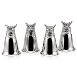 Italienische Mid-Century Fox Steigbecher, 1970er, 4er Set