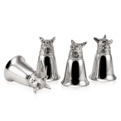 Italienische Mid-Century Fox Steigbecher, 1970er, 4er Set