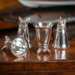 Italienische Mid-Century Fox Steigbecher, 1970er, 4er Set